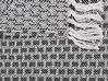 Plaid en coton 130 x 160 cm noir et blanc KIRAMAN_796242