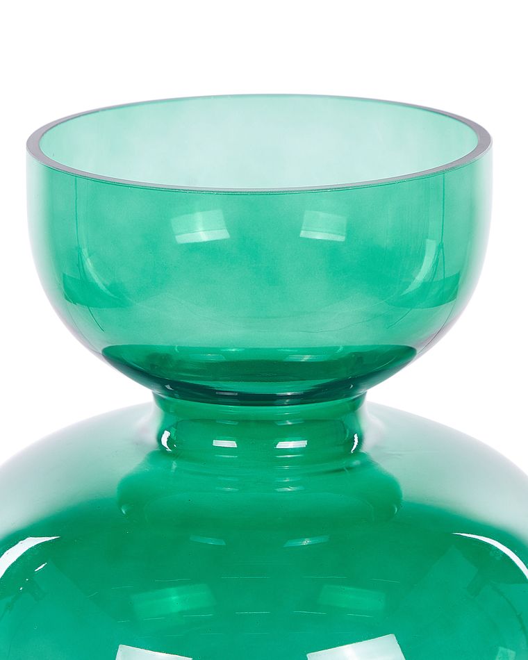 Glass Flower Vase 27 cm Green PALAIA Beliani.co.uk