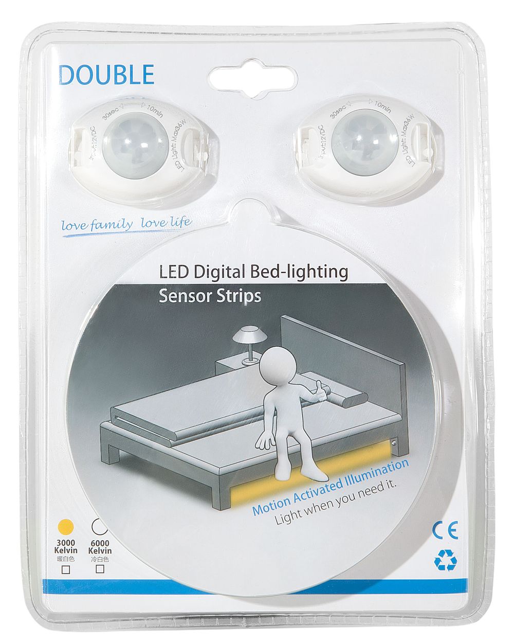 LED Strip Lights with Motion Sensor White 2 x 120 cm Beliani.co.uk