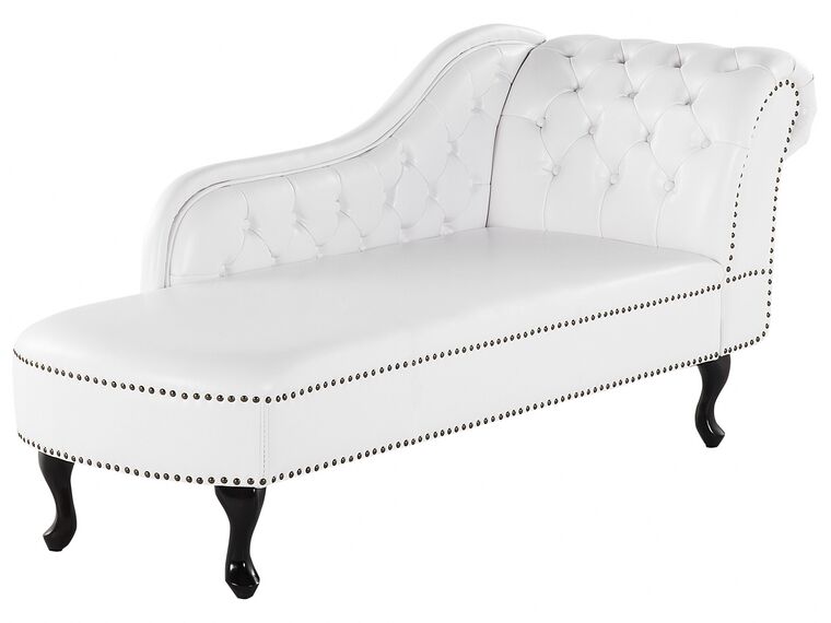 Right Hand Chaise Lounge Faux Leather White NIMES Beliani.nl
