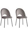 Sada 2 jídelních židlí COVELO šedý samet_902281