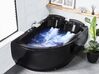Left Hand Whirlpool Corner Bath with LED 1600 x 1130 mm Black PARADISO_780491