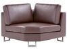 Canapé angle à droite 6 places en cuir marron STOCKHOLM_674448
