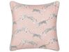 2 bawełniane poduszki dekoracyjne w gepardy 45 x 45 cm różowe ARALES_893140