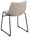 Set of 2 Fabric Dining Chairs Beige BATAVIA_725058