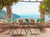 Salon de jardin bistrot table et 2 chaises en acier vert foncé FIORI_906082