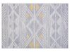 Teppich grau-gelb 140 x 200 cm geometrisches Muster Kurzflor KARGI_763325
