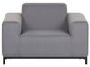 Lounge Set Polsterbezug grau / schwarzes Gestell 5-Sitzer ROVIGO_795328