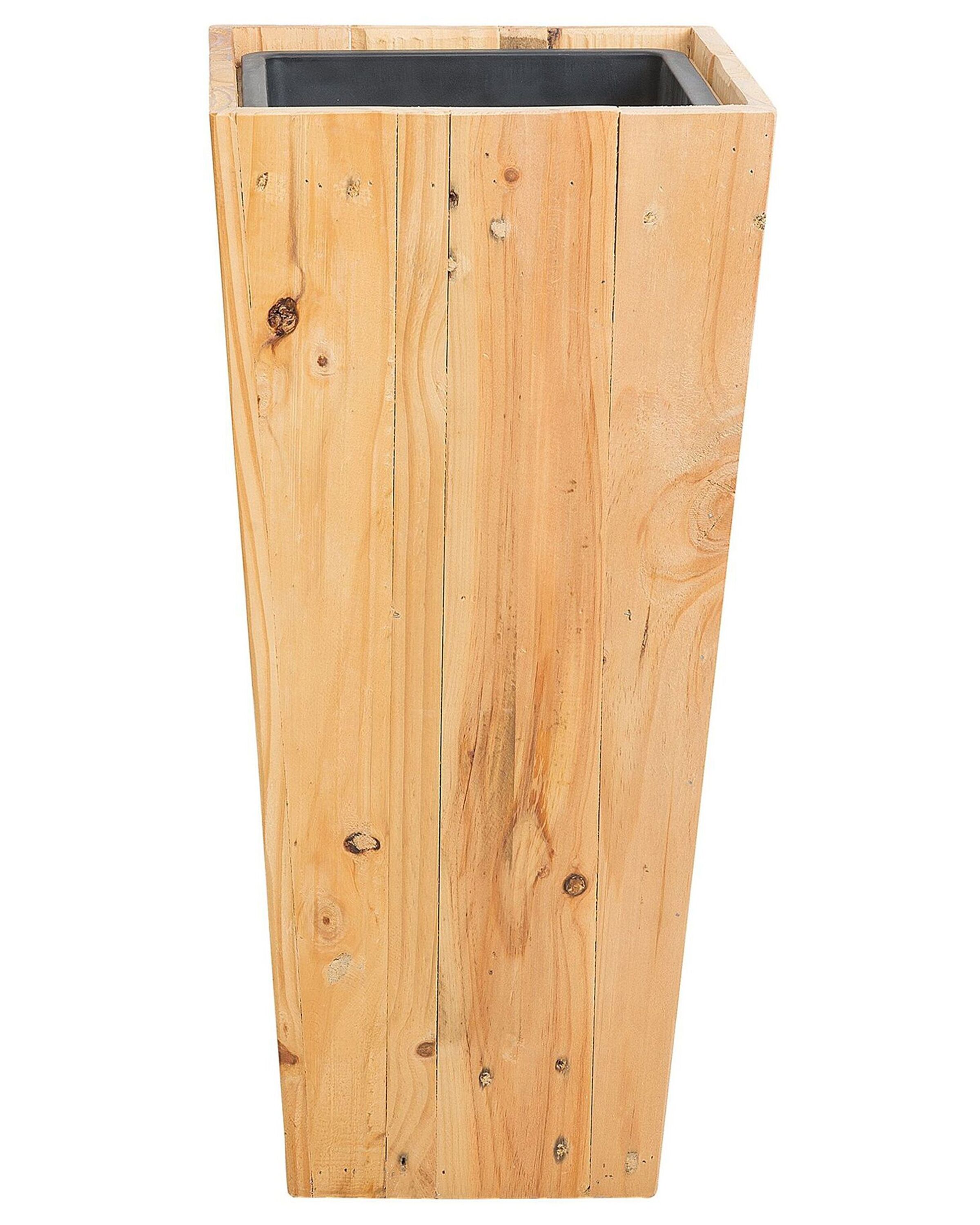 Cache-pot beige taupe avec pieds en bois ⌀ 35 cm AGRIA 