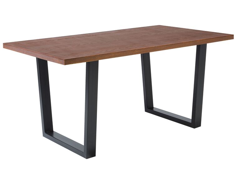Jedálenský stôl 160 x 90 cm tmavé drevo/čierna AUSTIN_694506