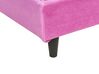 Housse de cadre de lit simple en velours rose fuchsia 90 x 200 cm pour les lits FITOU_875405