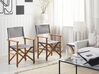 Set of 2 Acacia Folding Chairs Light Wood with Grey CINE_810259