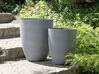 Conjunto de 2 vasos em pedra cinzenta 35 x 35 x 42 cm CROTON_841614
