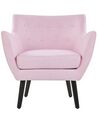 Rózsaszín és fekete kárpitozott fotel DRAMMEN_797501