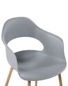 Conjunto de 2 sillas de comedor gris claro/madera clara UTICA_775245