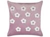 Conjunto de 2 almofadas decorativas com padrão de flores bordado em veludo violeta 45 x 45 cm ECHINACEA_901930