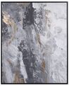 Abstrakt indrammet lærredsmaleri 83 x 103 cm grå JESI_891196
