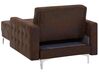 Faux Leather Chaise Lounge Brown ABERDEEN_717478