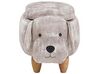 Pouf animaletto in velluto beige DOGGY_783224