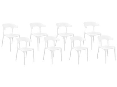 Zestaw 8 krzeseł do jadalni białe GUBBIO