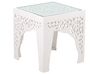 Set of 2 Glass Top Side Tables White AMADPUR _851895