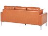 3 Seater Faux Leather Sofa Brown GAVLE_729855