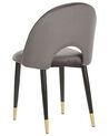 Conjunto de 2 sillas de comedor de terciopelo gris/negro/dorado MAGALIA_767843