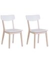 Conjunto de 2 sillas de comedor blanco/madera clara SANTOS_757987