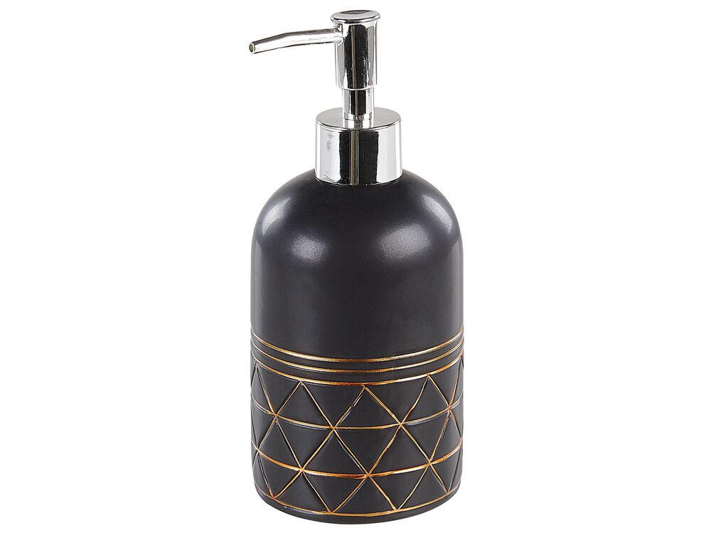 Badezimmer Set 5-teilig Keramik schwarz / gold LANCO | Beliani.ch