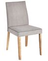 Conjunto de 2 sillas de poliéster gris claro/madera clara PHOLA_832120