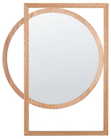 Nástěnné zrcadlo 56 x 71 cm světlé dřevo LAURON