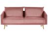 3-Sitzer Sofa Samtstoff rosa mit goldenen Beinen MAURA_789448
