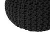 Cotton Knitted Pouffe 40 x 25 cm Black CONRAD_813935