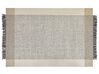 Teppich Wolle beige / schwarz 140 x 200 cm Kurzflor DIVARLI_850109