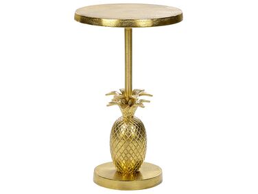 Metal Side Table with Pineapple Base Gold PANNOUVRE