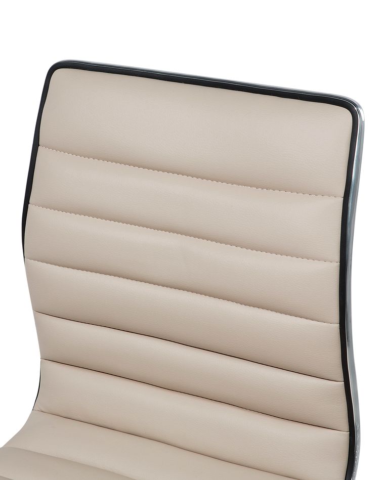 Lot de 2 chaises de bar en cuir PU beige LUCERNE Beliani.fr