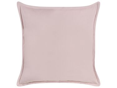 Welurowa poduszka dekoracyjna 60 x 60 cm różowa EUSTOMA