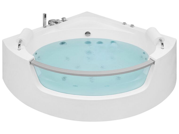 Beroep Bron dood Whirlpool Bath with LED White 1360 x 1360 mm MANGLE | Beliani.co.uk