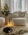 Dekofigur Glas weiß Weihnachtsbaum mit LED-Beleuchtung 3er Set KIERINKI_901508
