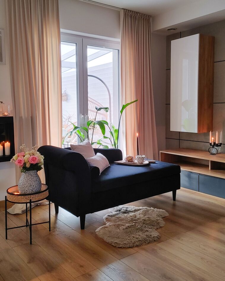 Chaise longue fluweel zwart linkszijdig LUIRO Beliani.nl