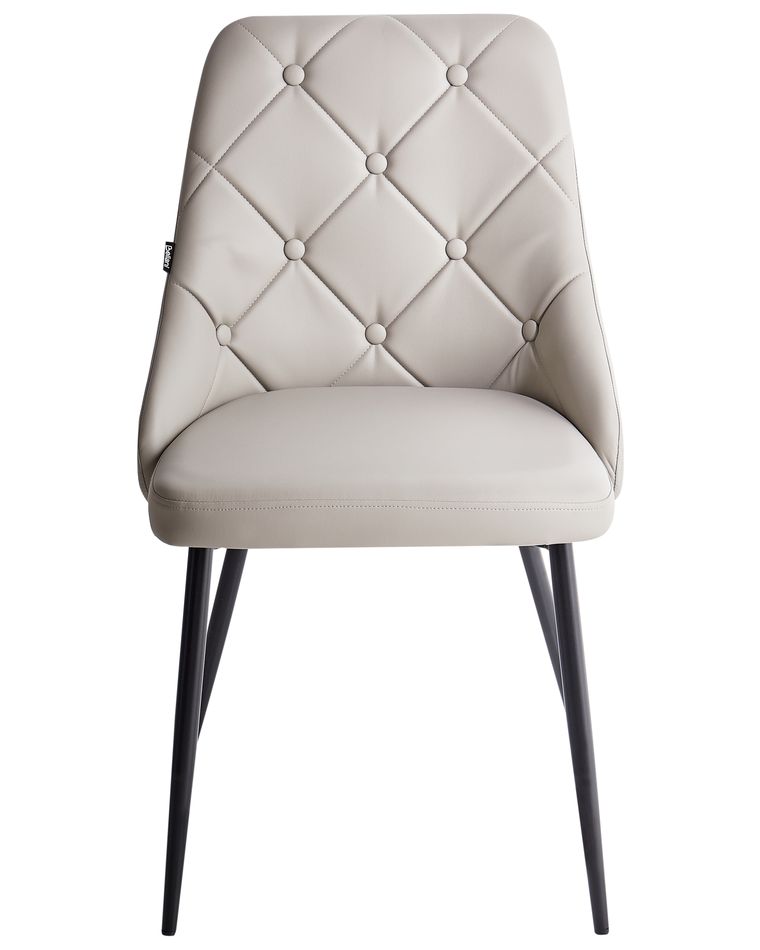 CLIPOP Set 2 Sedie Da Pranzo In Ecopelle Crema - Stile Retrò Con Gambe In Metallo Nero - Sedie Design Per Sala Da Pranzo, Cucina O Ufficio - 3