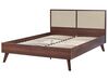 Ratanová posteľ 140 x 200 cm tmavé drevo MONPAZIER_908315