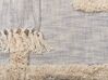 Manta decorativa em algodão creme e cinzento 130 x 180 cm HOSPET_829278