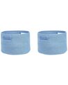 Conjunto de 2 cestos em algodão azul CHINIOT_840478
