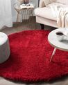 Shaggy Round Area Rug ⌀ 140 cm Red CIDE_746918
