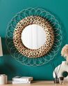 Espelho de parede redondo em fibra de jacinto de água creme ⌀ 67 cm PAMOL_904460