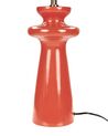 Tischlampe Keramik / Kunstwildleder rot 62 cm Trommelform OTEROS_906275