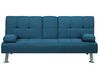 Sofá-cama de 3 lugares em tecido azul ROXEN_701973