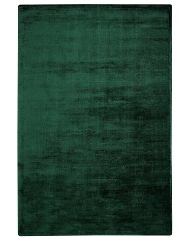 Teppich Viskose dunkelgrün 140 x 200 cm Kurzflor GESI II