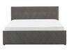 Velvet EU Double Size Ottoman Bed Grey ROCHEFORT_786502